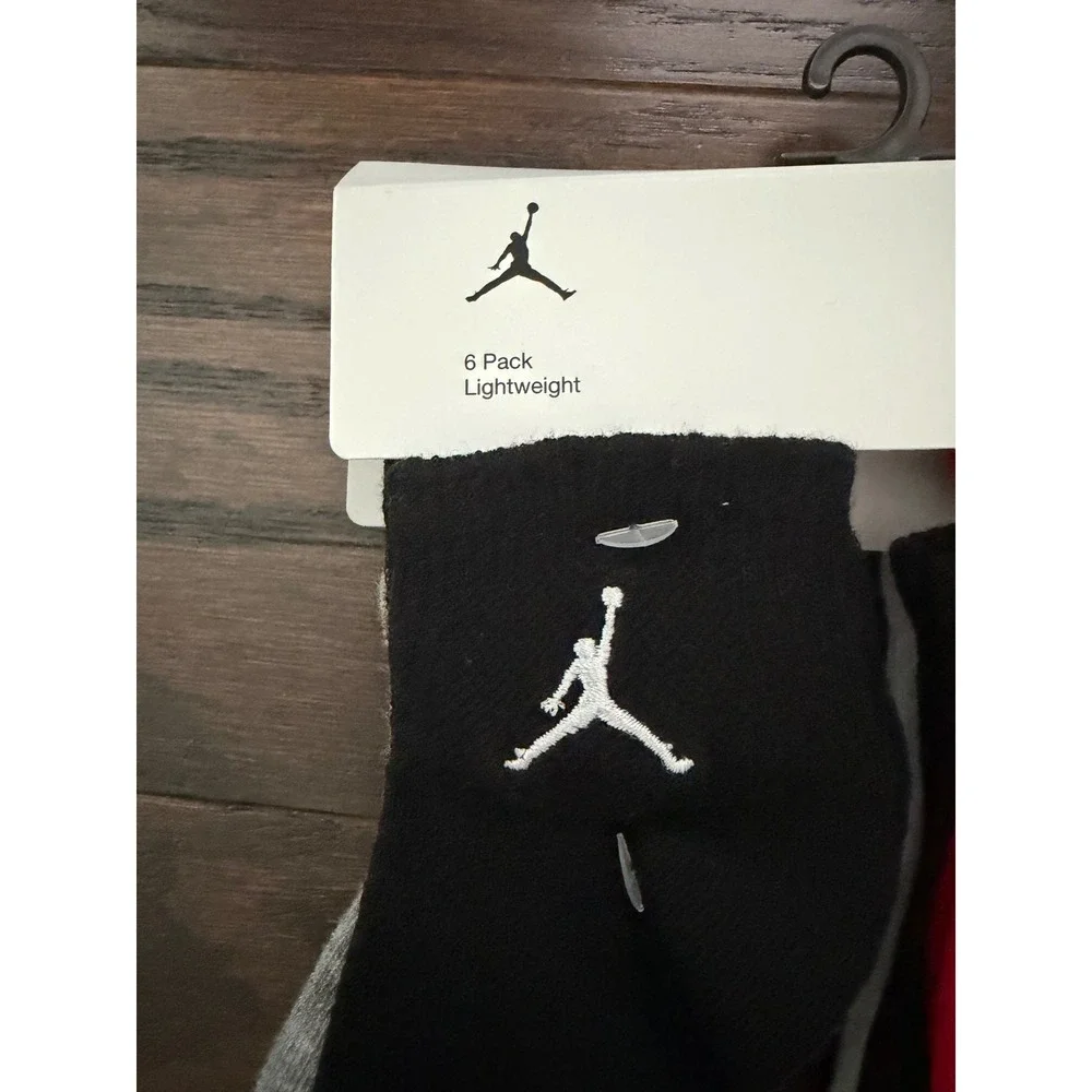 Jordan Infant 6 Pack Lightweight Ankle Socks Red Black Grey NJ0734-R61 12-24M